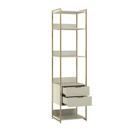 Imagem de Guarda-Roupa Closet Industrial Mital 1 PT 8 GV Off White e Dourado