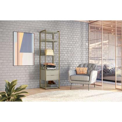 Guarda-Roupa Closet Industrial Mital 2 GV Off White e Dourado 54 cm - Mobly Imagem de Guarda-Roupa Closet Industrial Mital 2 GV Off White e Dourado 54 cm