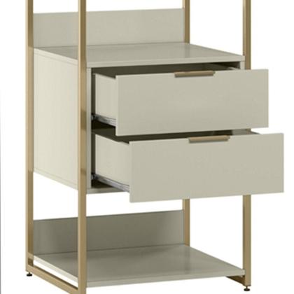 Imagem de Guarda-Roupa Closet Industrial Mital 2 GV Off White e Dourado 54 cm