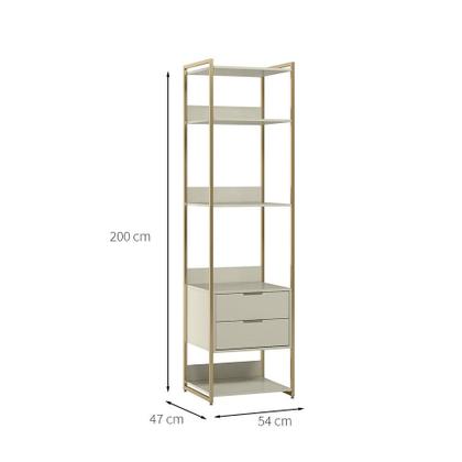Imagem de Guarda-Roupa Closet Industrial Mital 2 GV Off White e Dourado 54 cm