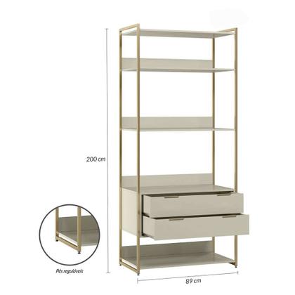 Guarda-Roupa Closet Industrial Mital 2 GV Off White e Dourado 89 cm - Mobly Imagem de Guarda-Roupa Closet Industrial Mital 2 GV Off White e Dourado 89 cm