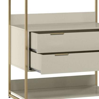 Imagem de Guarda-Roupa Closet Industrial Mital 2 GV Off White e Dourado 89 cm