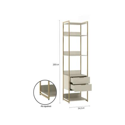 Guarda-Roupa Closet Industrial Mital 4 GV Off White e Dourado 143 cm - Mobly Imagem de Guarda-Roupa Closet Industrial Mital 4 GV Off White e Dourado 143 cm