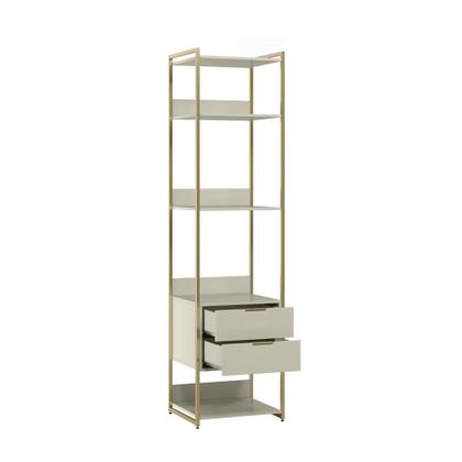 Imagem de Guarda-Roupa Closet Industrial Mital 4 GV Off White e Dourado 143 cm