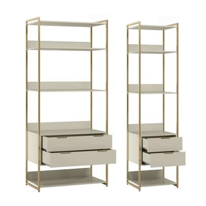 Guarda-Roupa Closet Industrial Mital 4 GV Off White e Dourado 143 cm - Mobly Imagem de Guarda-Roupa Closet Industrial Mital 4 GV Off White e Dourado 143 cm