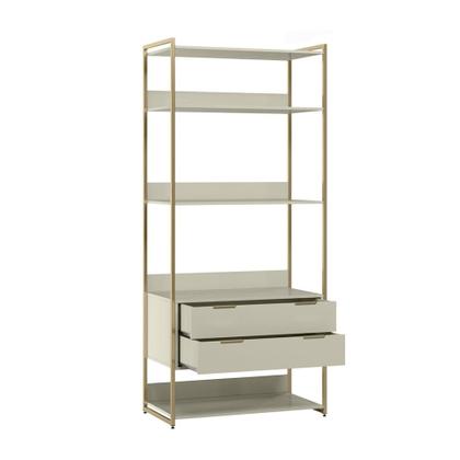 Imagem de Guarda-Roupa Closet Industrial Mital 4 GV Off White e Dourado 143 cm