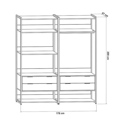 Guarda-Roupa Closet Industrial Mital 4 GV Off White e Dourado 178 cm - Mobly Imagem de Guarda-Roupa Closet Industrial Mital 4 GV Off White e Dourado 178 cm