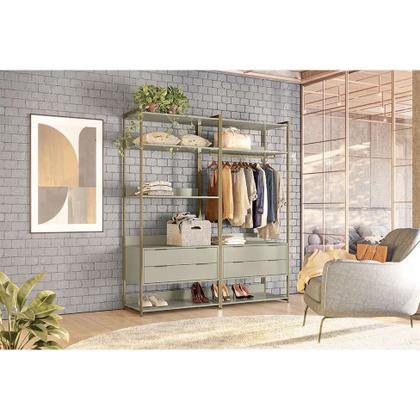 Guarda-Roupa Closet Industrial Mital 4 GV Off White e Dourado 178 cm - Mobly Imagem de Guarda-Roupa Closet Industrial Mital 4 GV Off White e Dourado 178 cm