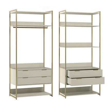 Guarda-Roupa Closet Industrial Mital 4 GV Off White e Dourado 178 cm - Mobly Imagem de Guarda-Roupa Closet Industrial Mital 4 GV Off White e Dourado 178 cm