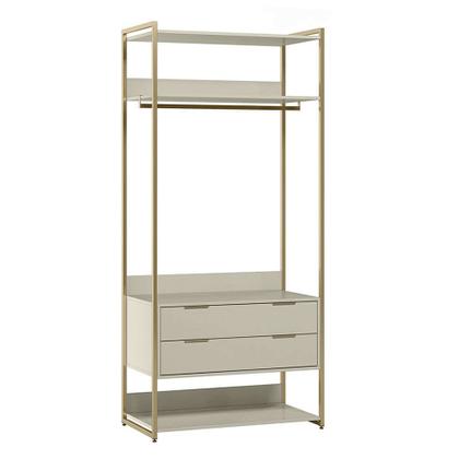 Guarda-Roupa Closet Industrial Mital 4 GV Off White e Dourado 178 cm - Mobly Imagem de Guarda-Roupa Closet Industrial Mital 4 GV Off White e Dourado 178 cm