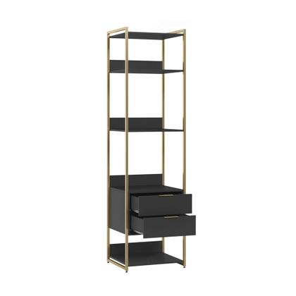 Guarda-Roupa Closet Industrial Mital 4 GV Preto e Dourado 143 cm - Mobly Imagem de Guarda-Roupa Closet Industrial Mital 4 GV Preto e Dourado 143 cm