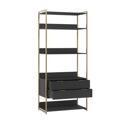 Guarda-Roupa Closet Industrial Mital 4 GV Preto e Dourado 178 cm - Mobly Imagem de Guarda-Roupa Closet Industrial Mital 4 GV Preto e Dourado 178 cm