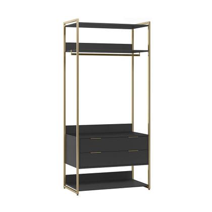 Guarda-Roupa Closet Industrial Mital 4 GV Preto e Dourado 178 cm - Mobly Imagem de Guarda-Roupa Closet Industrial Mital 4 GV Preto e Dourado 178 cm