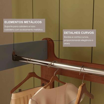 Imagem de Guarda-roupa Closet Infantil com 6 Gavetas e Cabideiro 100% Mdf Olívia