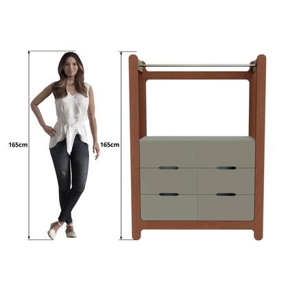 Imagem de Guarda-roupa Closet Infantil com 6 Gavetas e Cabideiro 100% Mdf Olívia
