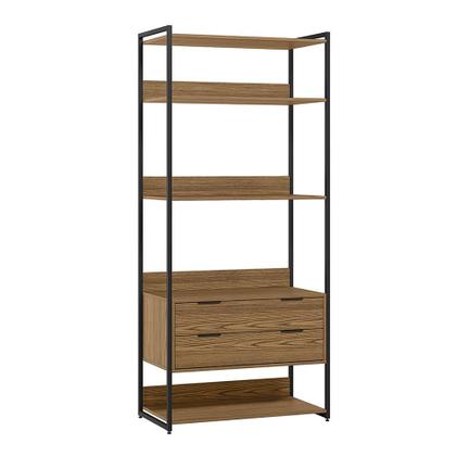 Imagem de Guarda-Roupa Closet Mital 2 GV Conhaque e Preto 89 cm