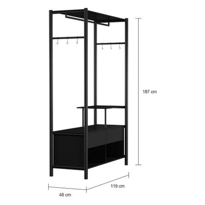 Guarda-Roupa Closet Modulado Olvan Preto - Mobly Imagem de Guarda-Roupa Closet Modulado Olvan Preto