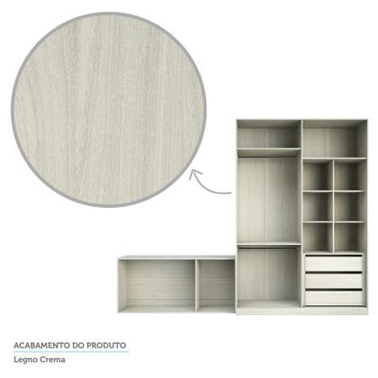 Imagem de Guarda Roupa Closet Modulado sem Portas 2 Peças, 3 Gavetas, 2 Cabideiros Prime Luciane Móveis