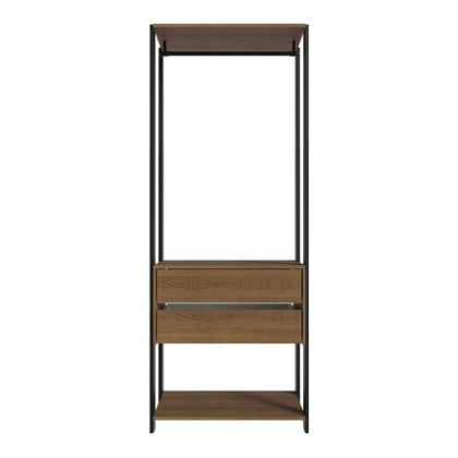 Imagem de Guarda-Roupa Closet Modulado Valencia 2 Gavetas 70cm Rustic/Preto Madesa