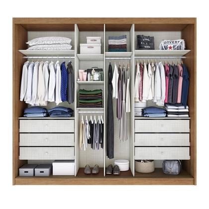 Imagem de Guarda-roupa com 2 Portas De Correr e 6 Gavetas com Espelho Geom Plus Novo Horizonte