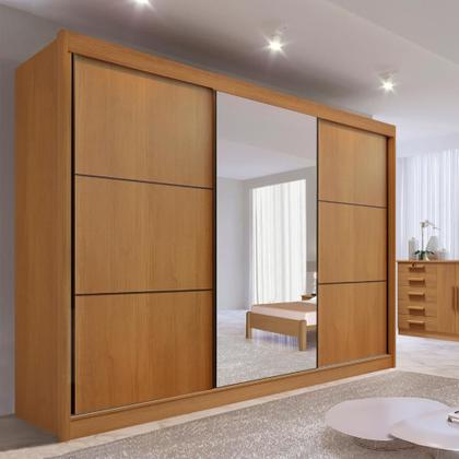 Imagem de Guarda Roupa com Espelho Casal 3 Portas 6 Gavetas 100% Mdf Miami