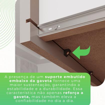 Imagem de Guarda-roupa com Pés Casal 3 Portas 9 Gavetas Luana