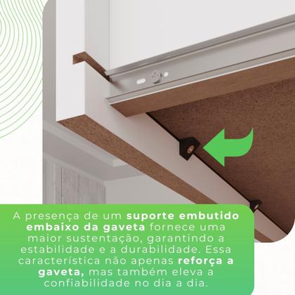 Imagem de Guarda-roupa com Pés e Espelho Casal 3 Portas 9 Gavetas Luana