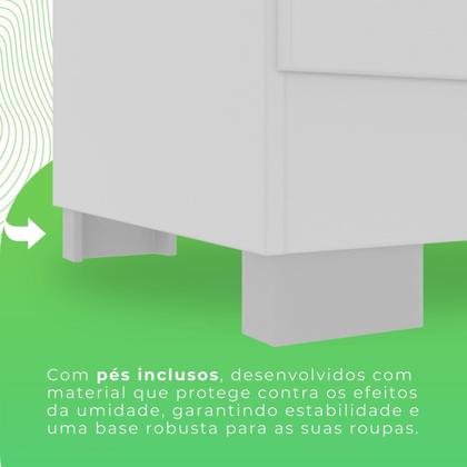 Imagem de Guarda-roupa com Pés e Espelho Casal 3 Portas 9 Gavetas Luana