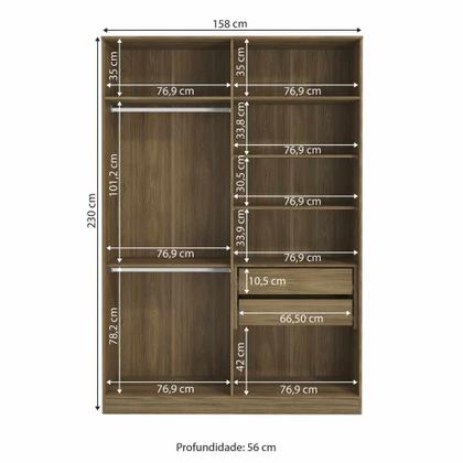 Imagem de Guarda Roupa Componível 4 portas 158cm Linha Modulado Adapt N536 Kappesberg