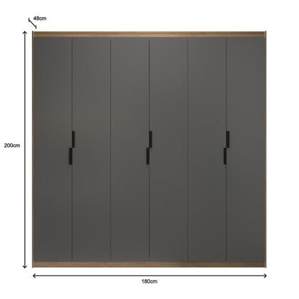 Imagem de Guarda-Roupa Corção Madeirado com Cinza Chumbo