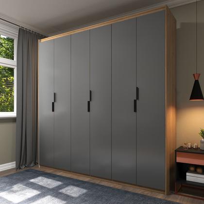 Imagem de Guarda-Roupa Corção Madeirado com Cinza Chumbo