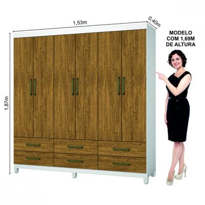 Imagem de Guarda Roupa D22 6 Portas 6 Gavetas Com Pés Carioca Móveis
