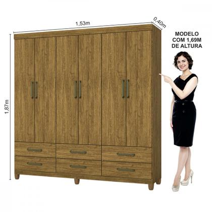Imagem de Guarda Roupa D22 6 Portas 6 Gavetas Com Pés Carioca Móveis
