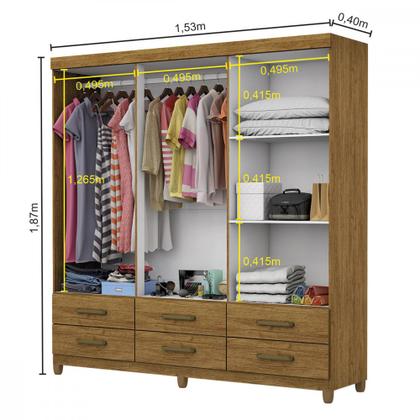 Imagem de Guarda Roupa D22 6 Portas 6 Gavetas Com Pés Carioca Móveis
