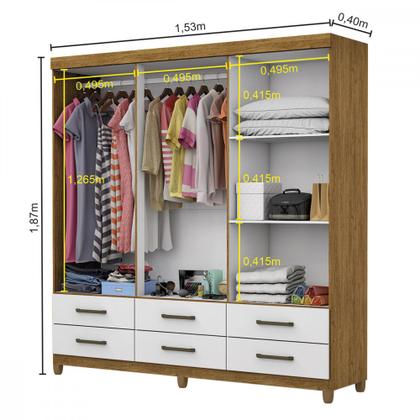 Imagem de Guarda Roupa D22 6 Portas 6 Gavetas Com Pés Carioca Móveis