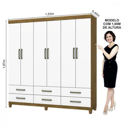 Imagem de Guarda Roupa D22 6 Portas 6 Gavetas Com Pés Carioca Móveis