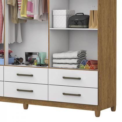Imagem de Guarda Roupa D22 6 Portas 6 Gavetas Com Pés Carioca Móveis