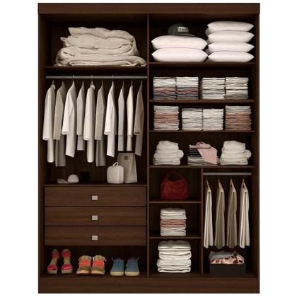 Imagem de Guarda Roupa Da Vinci Plus Castanho Off White 4 Portas 3 Gavetas DDoro