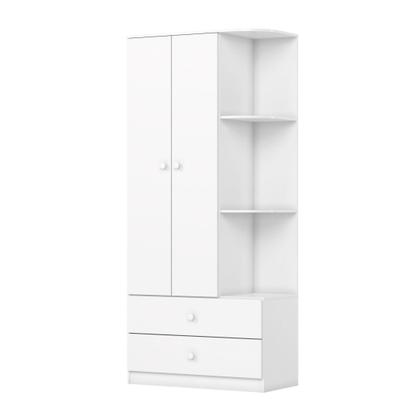 Imagem de Guarda Roupa de Bebê 2 Portas 2 Gavetas Sonho Encantado Espresso Móveis Rústico/Branco