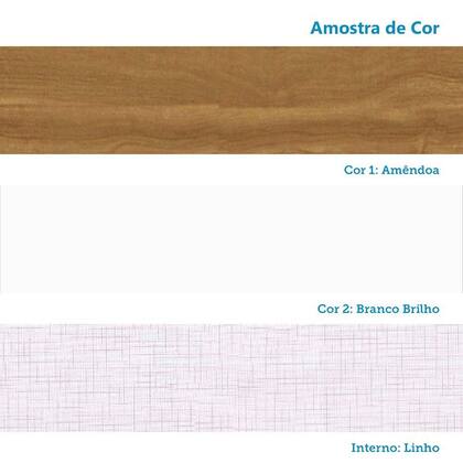 Imagem de Guarda-Roupa de Bebê 3 Portas e 3 Gavetas 100% MDF Mimo Espresso Móveis Branco Brilho/Amêndoa