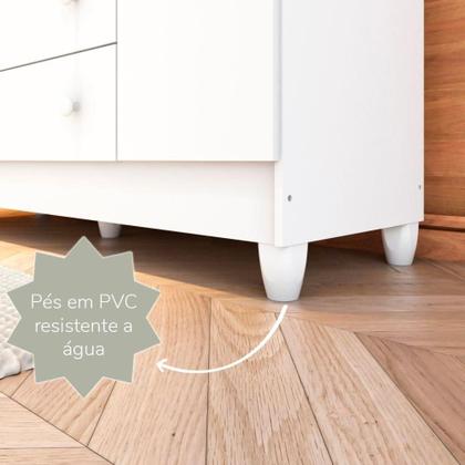 Imagem de Guarda-Roupa de Bebê 4 Portas 2 Gavetas Ariel Branco