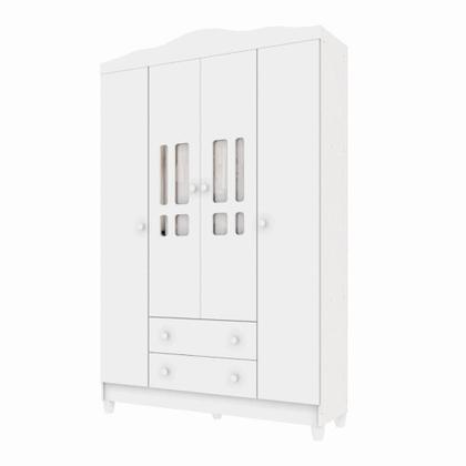 Imagem de Guarda-Roupa de Bebê 4 Portas 2 Gavetas Ariel Branco