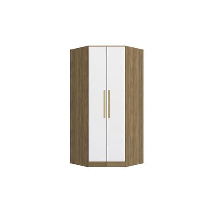 Imagem de Guarda-Roupa de Canto 2 Pts Kappesberg Adapt Nogueira/Branco
