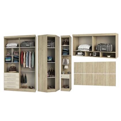 Imagem de Guarda Roupa de Canto Casal 9 Portas 5 Gavetas com Cabeceira Master Luciane Móveis