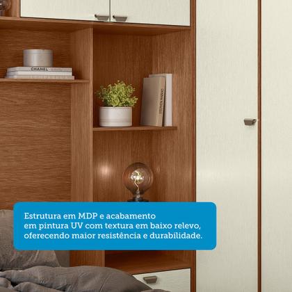 Imagem de Guarda Roupa de Canto com 7 Portas 4 Gavetas e Cabeceira Lugano Santos Andirá