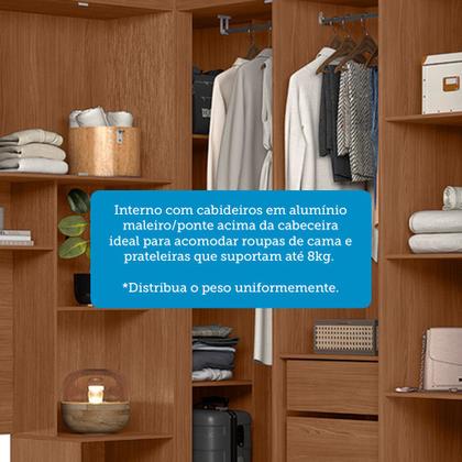 Imagem de Guarda Roupa de Canto com 7 Portas 4 Gavetas e Cabeceira Lugano Santos Andirá