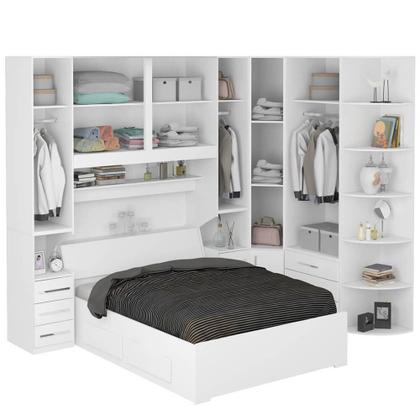 Imagem de Guarda-Roupa de Canto com espaço para Box Queen 1219SQ Branco