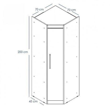 Imagem de Guarda-Roupa de Canto Modulado 1 Porta Cancun Yescasa Branco