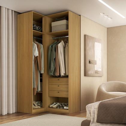 Imagem de Guarda Roupa de Canto Reto 3 Portas MDF Altezza Trend Belmax
