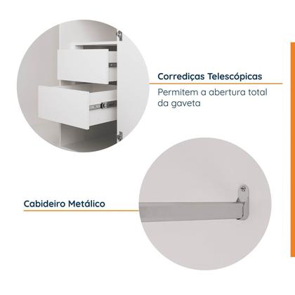 Imagem de Guarda Roupa de Canto Reto Modular com 3 Prateleiras 2 Gavetas Hera CabeCasa MadeiraOriginals